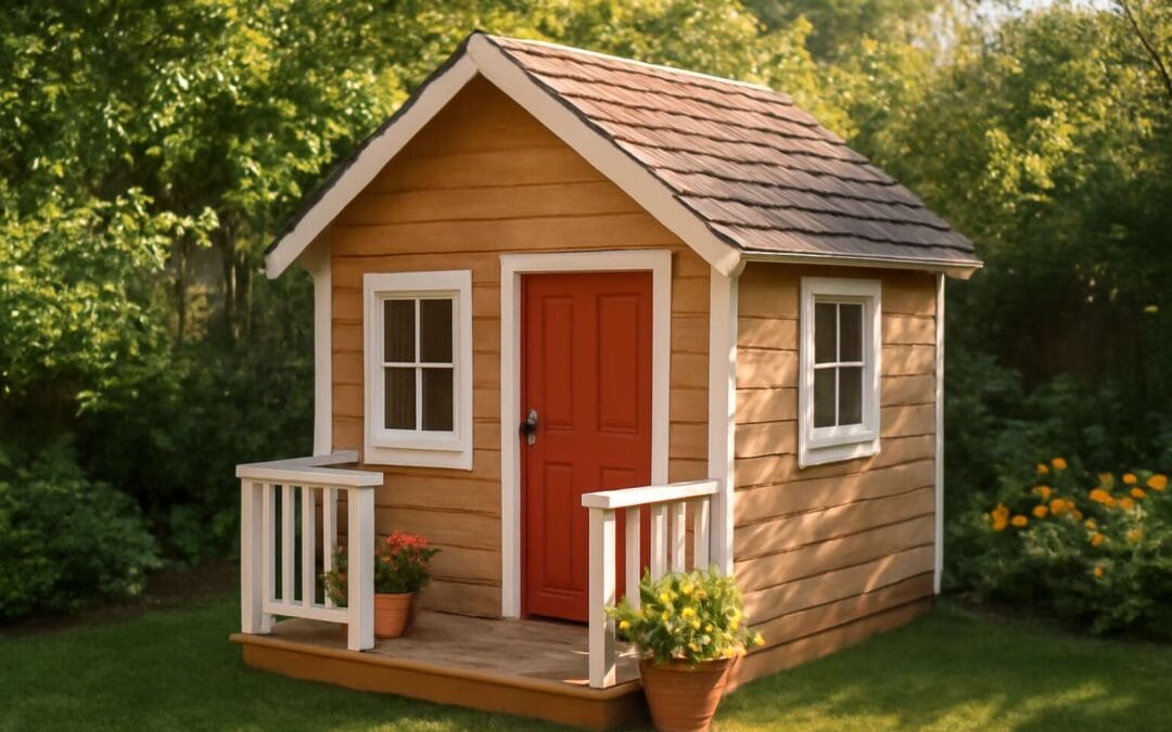 Charming wendy house to let: a cozy garden retreat near town.