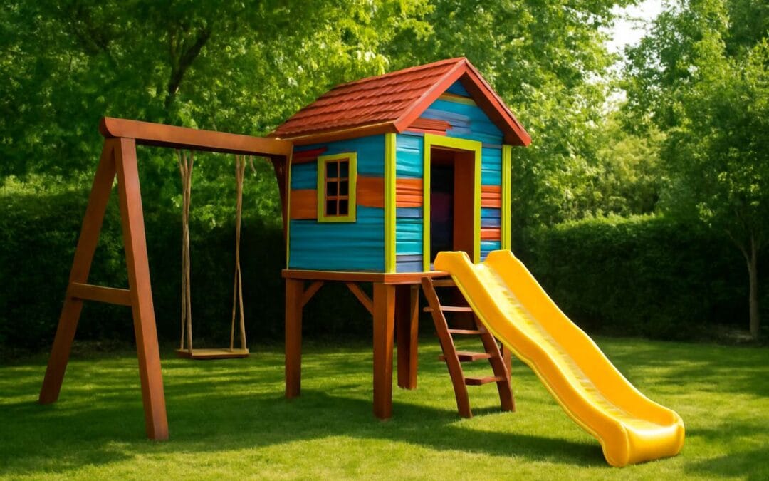 Discover the wendy house with slide and swing: a magical backyard retreat for kids