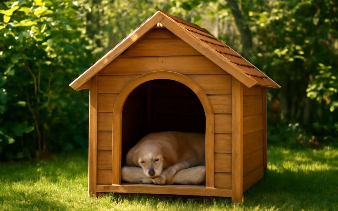 Cozy, Durable wendy house dog kennel: the perfect backyard retreat for pets.