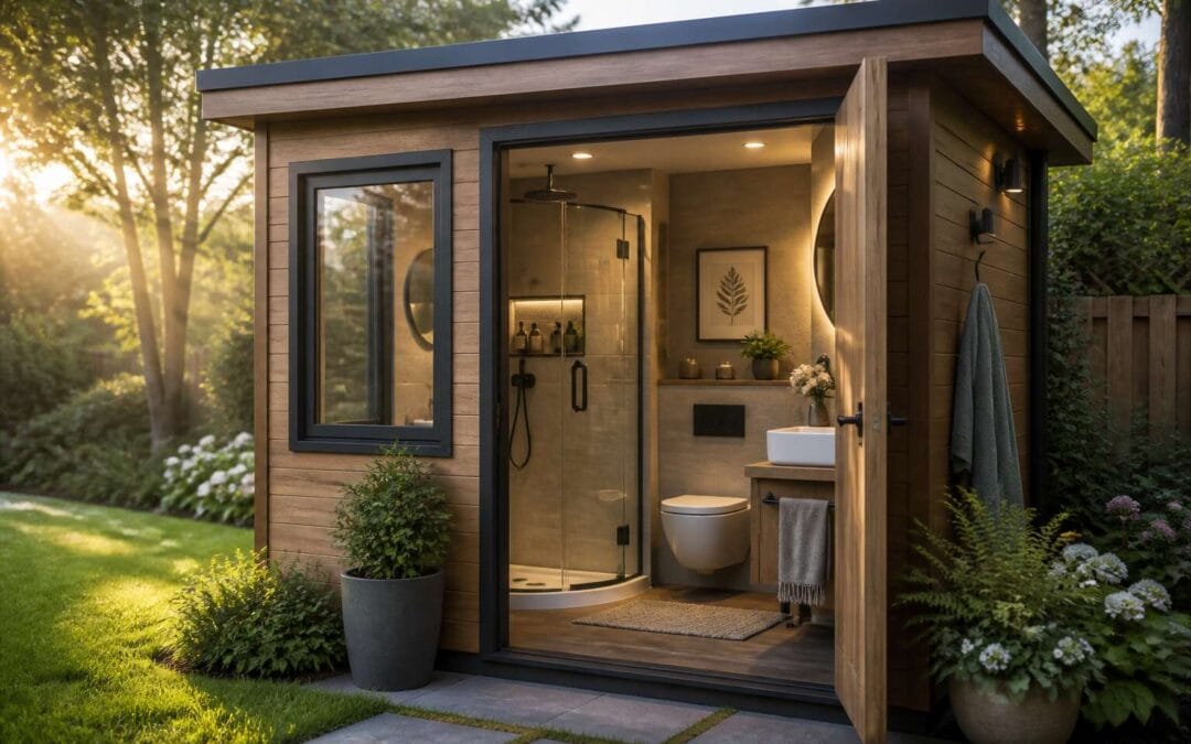 Build a wendy house with toilet and shower for maximum fun.