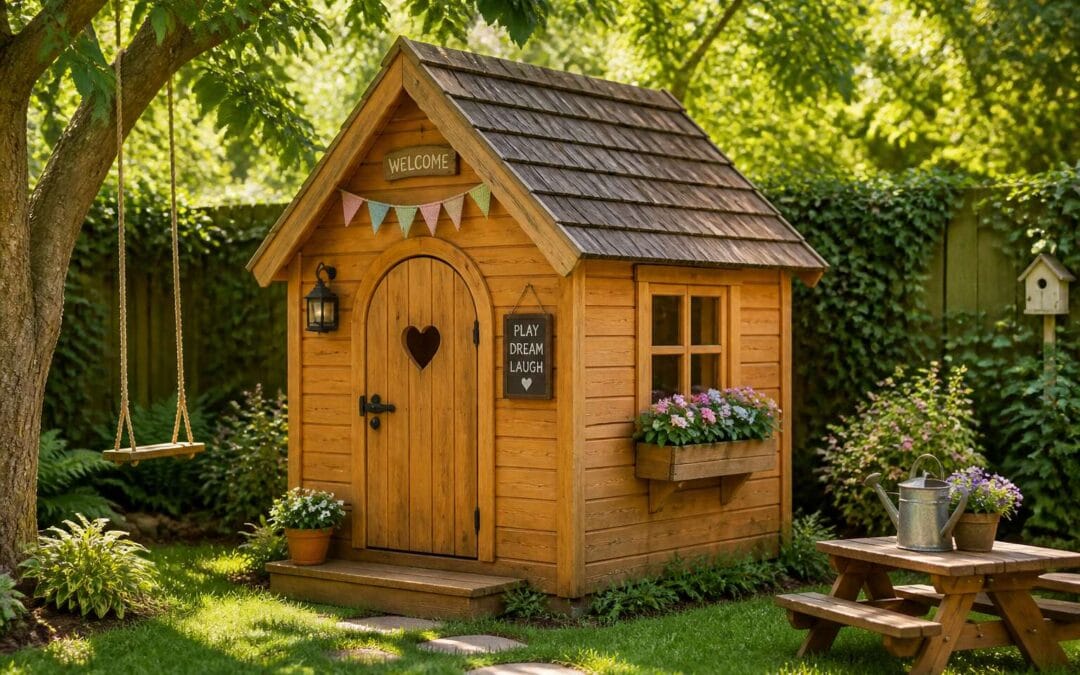 Small wendy house designs for playful outdoor spaces.